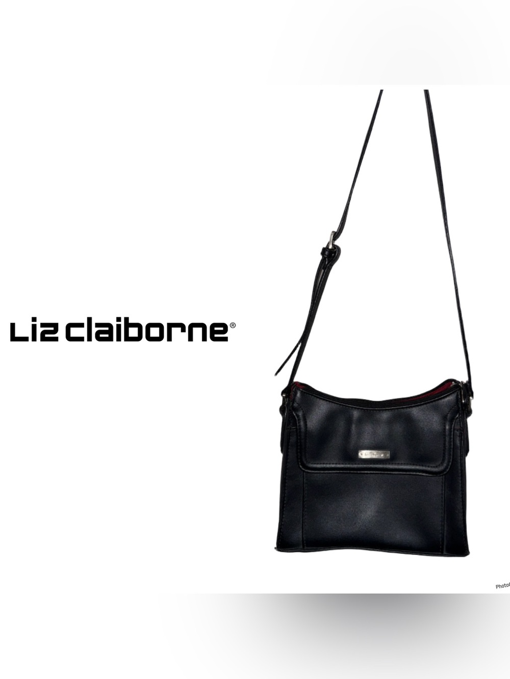 Liz Claiborne Black Leatherette Crossbody